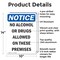 Signmission No Alcohol Or Drugs Allowed, 10 in W x Rectangle, Aluminum OS-2PACK-NS-A-1014-V-16001 - alternate 4